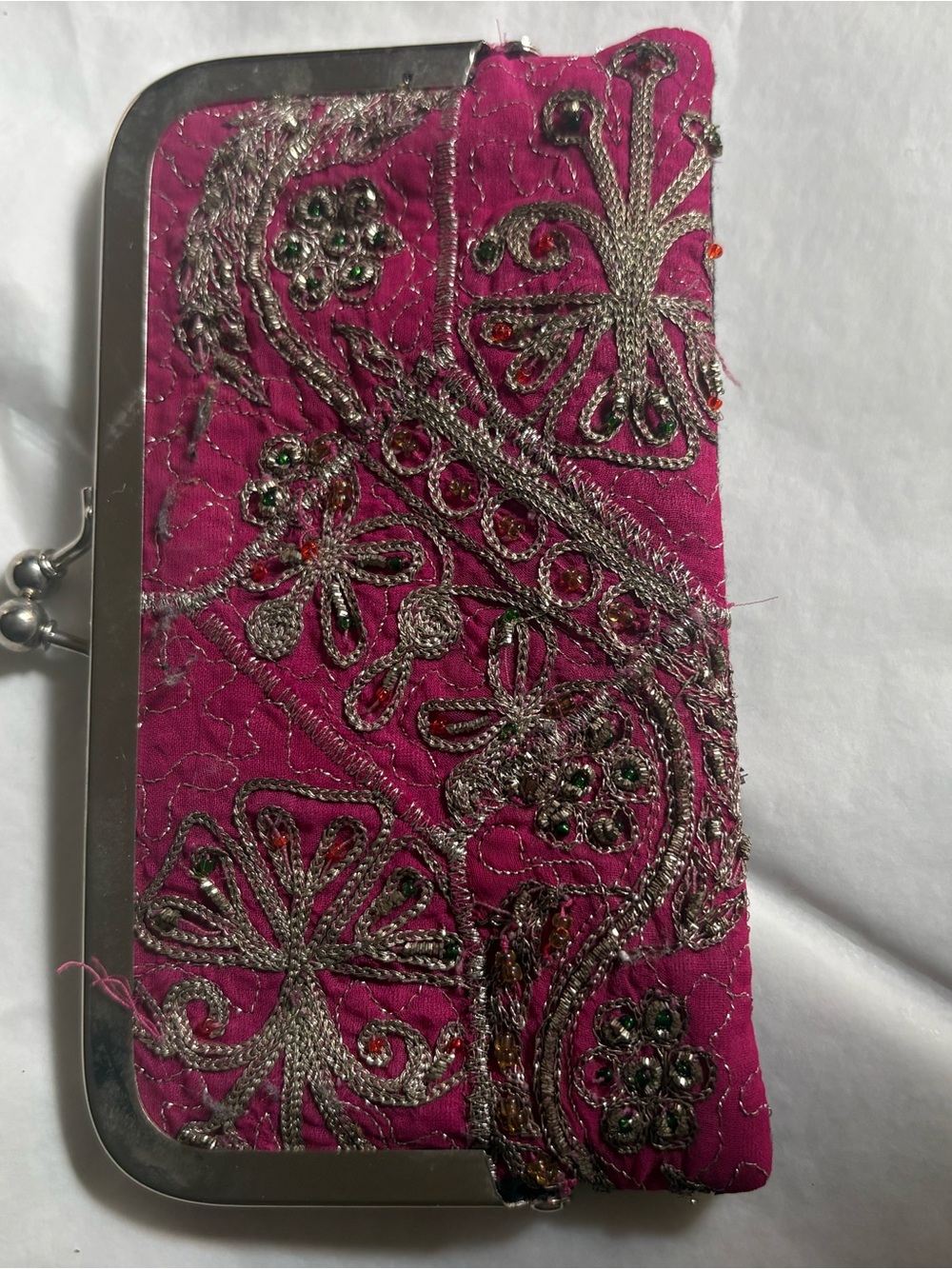 Embroidered Pink Women's Clutch Wallet